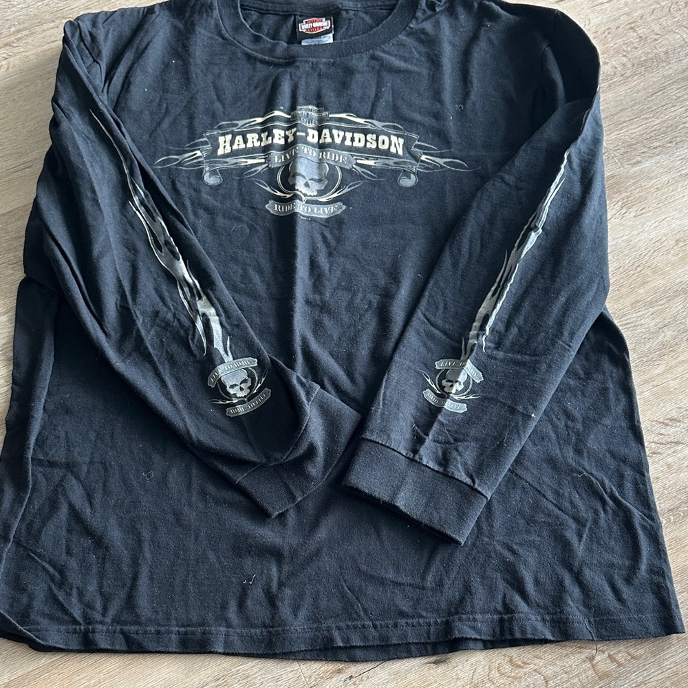 Harley-Davidson Black Graphic Long Sleeve Tee